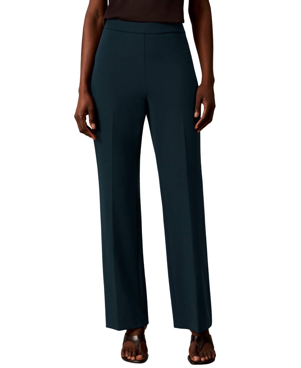 Calvin Klein Women's High-Waisted Pull-On Bootcut Pants - True Navy