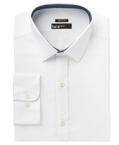 Bar III Men's Wear Me Out Slim-Fit White Oxford Dress Shirt, Only at Macy's