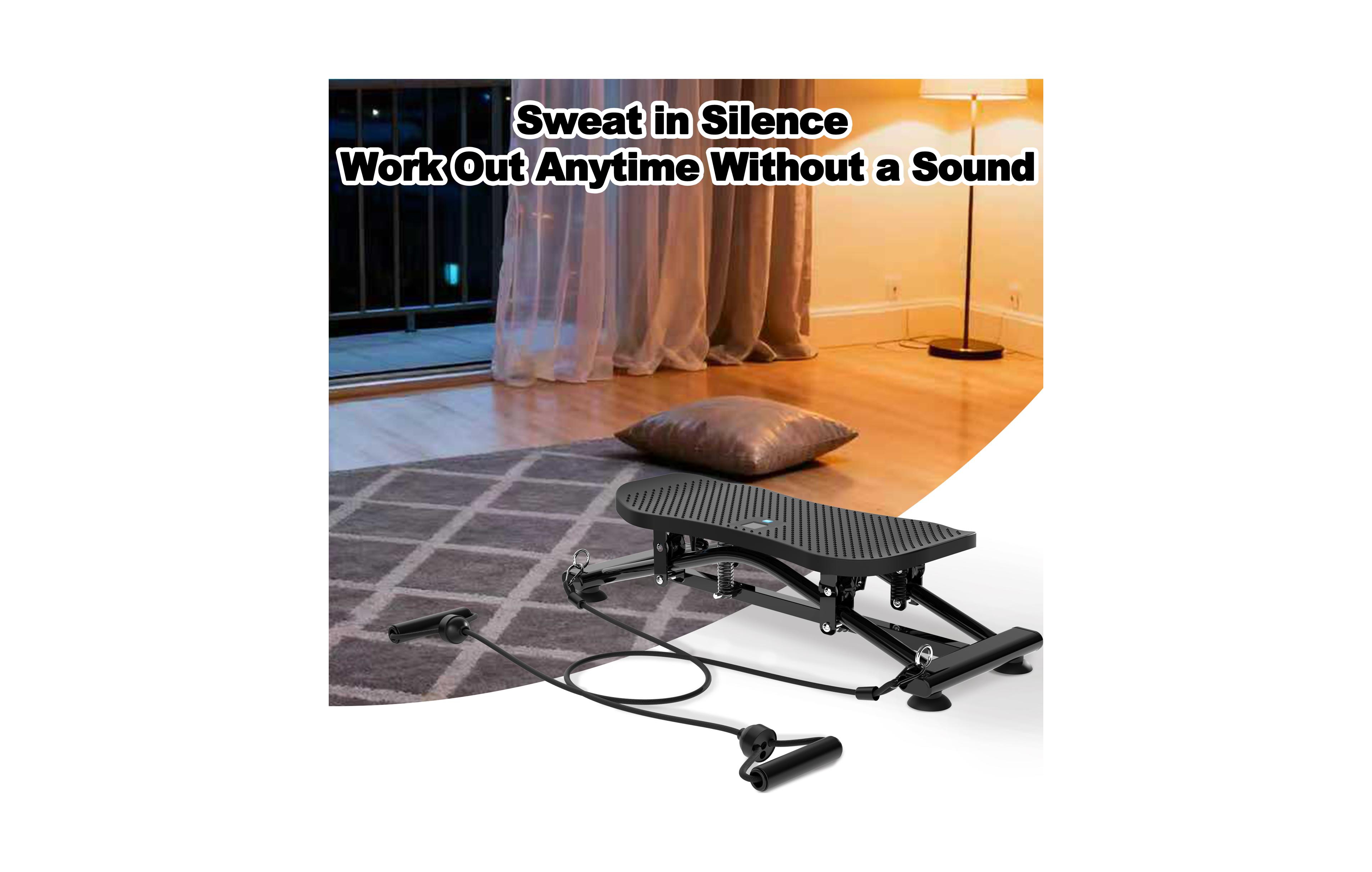 Zeny Indoor Sliding Ski Simulator With Detachable Resistance Bands 300 Lb Capacity Home Fitness Machine