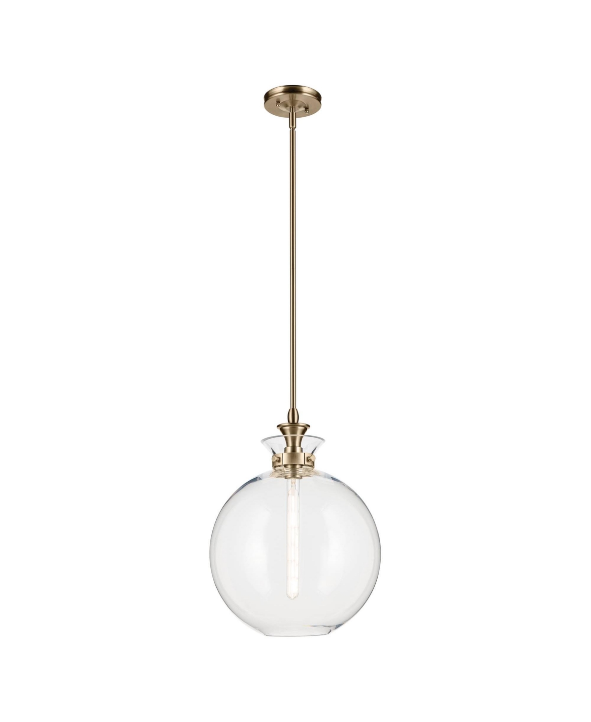 Kichler Laria 15 Inch 1 Light Pendant with Clear Glass in Champagne Bronze