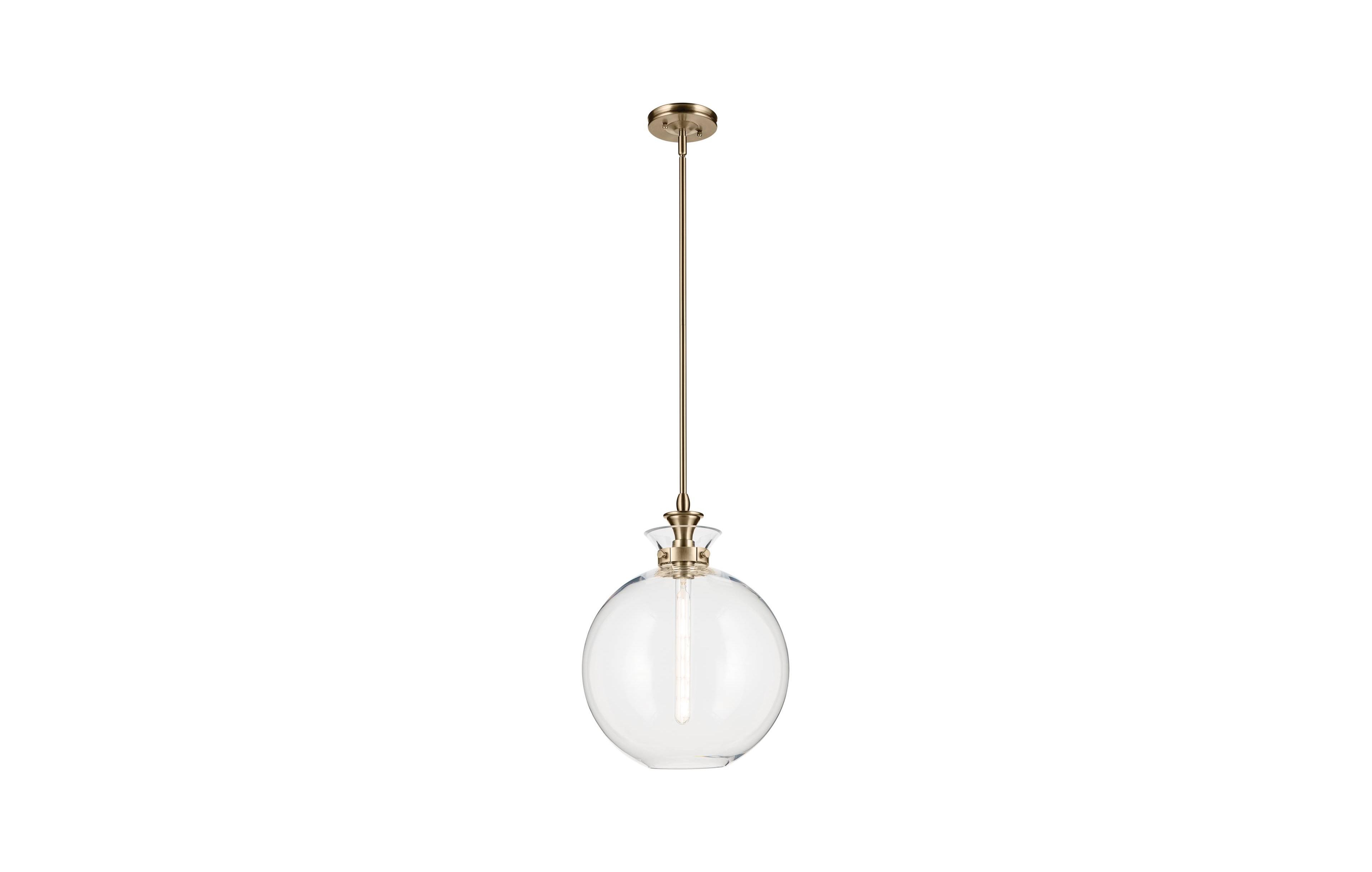 Kichler Laria 15 Inch 1 Light Pendant with Clear Glass in Champagne Bronze