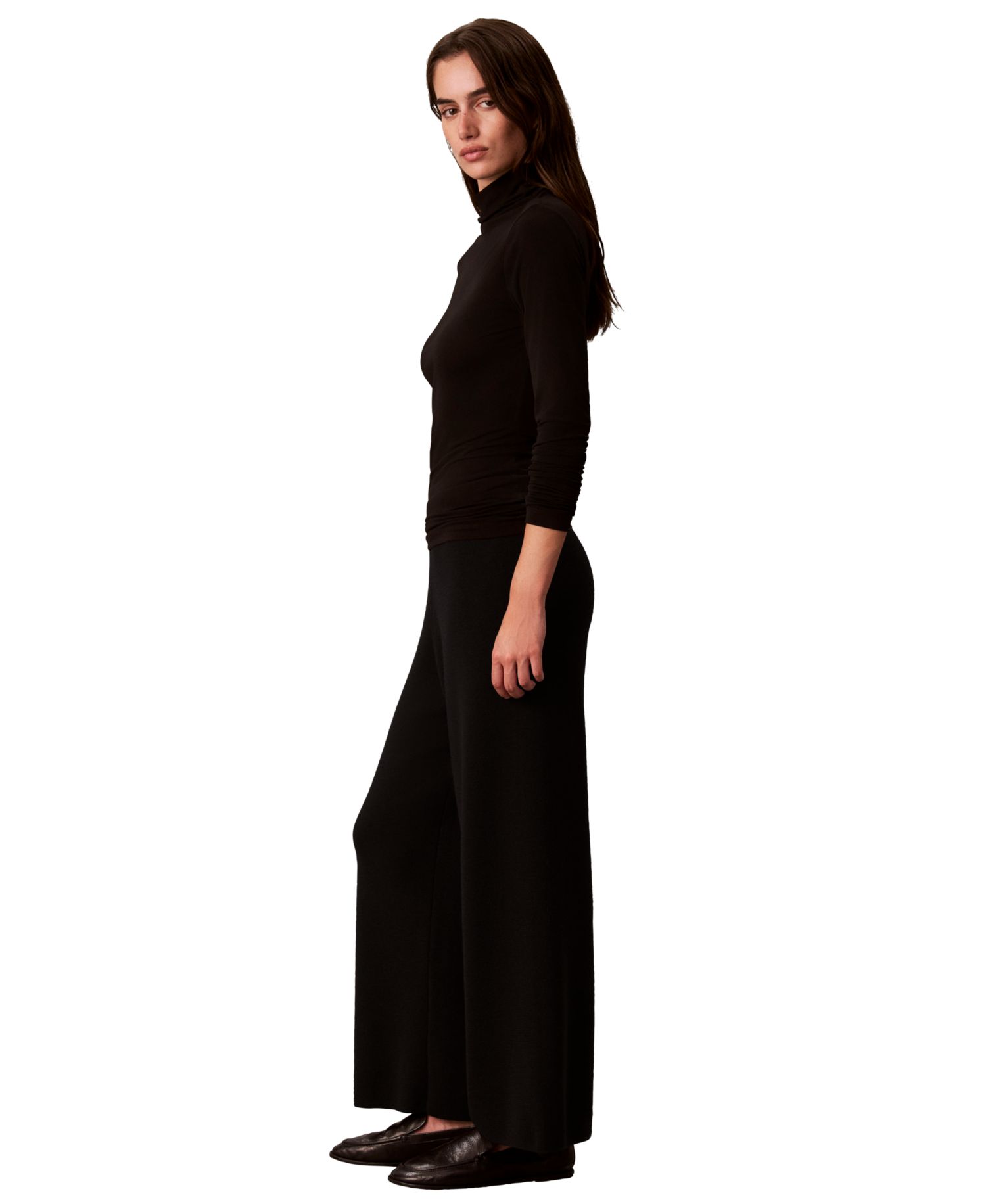 Women's Pull-On High-Rise Wide-Leg Sweater Pants