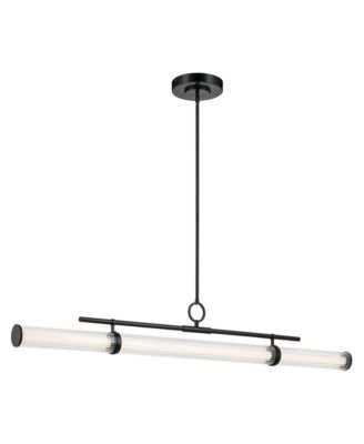 Riven 60.25 Inch LED Linear Chandelier with Clear Fluted Glass