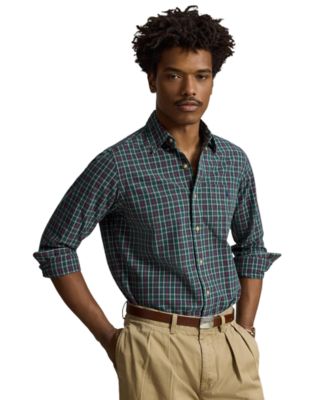 Men's Classic-Fit Plaid Brushed Oxford Shirt