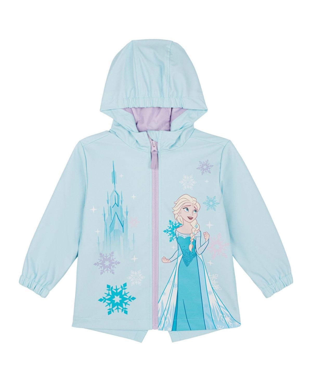 Frozen Queen Elsa Toddler Girls' Hooded Zip-Up Rain Jacket - Elsa ice blue