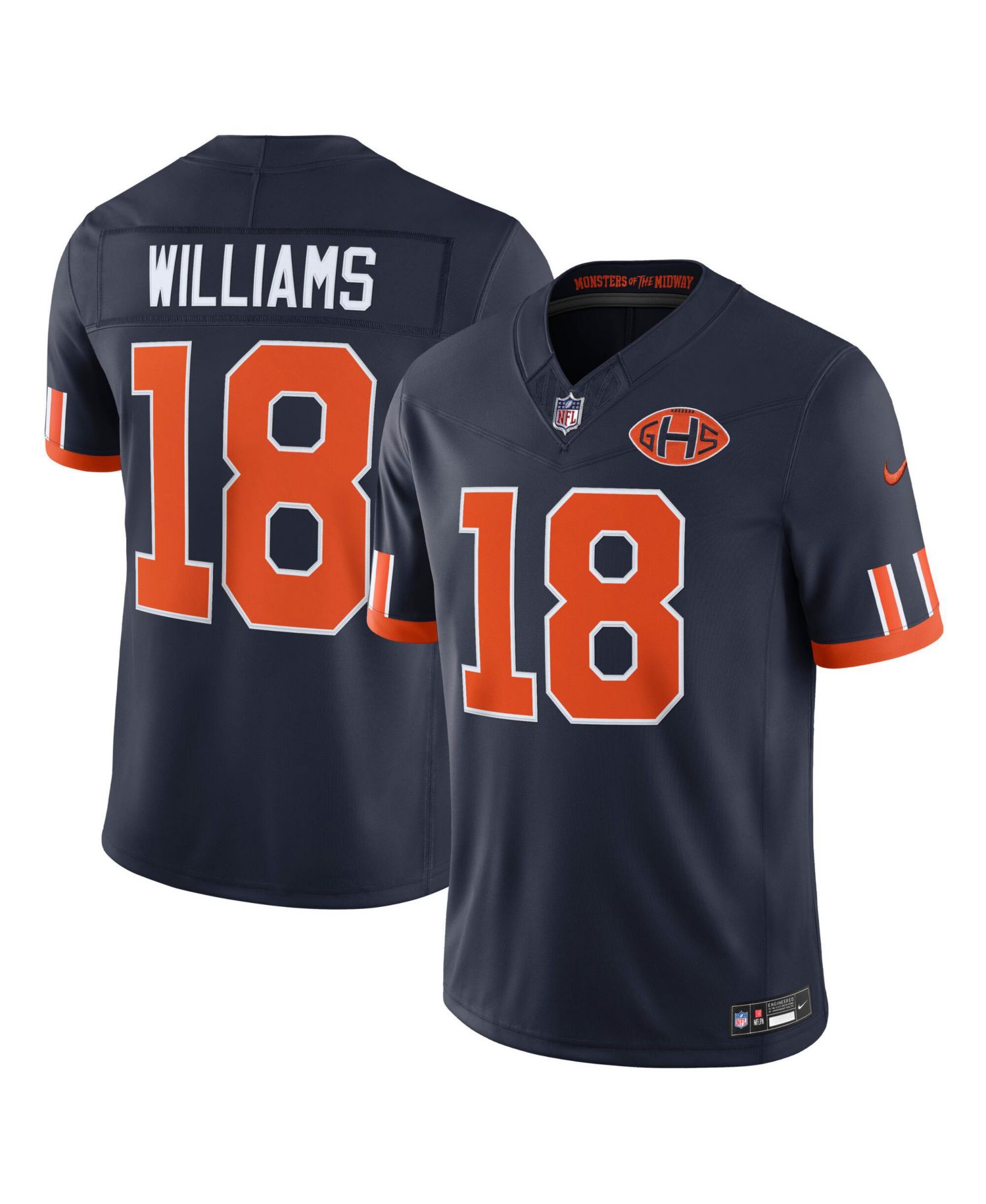 Men's Caleb Williams Navy Chicago Bears 2026 Rivalries Collection Vapor F.U.S.E Stitched Limited Jersey