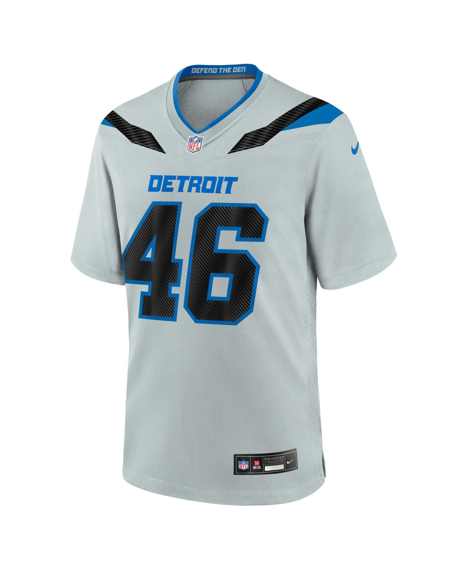 Men's Jack Campbell Silver Detroit Lions 2026 Rivalries Collection Game Jersey