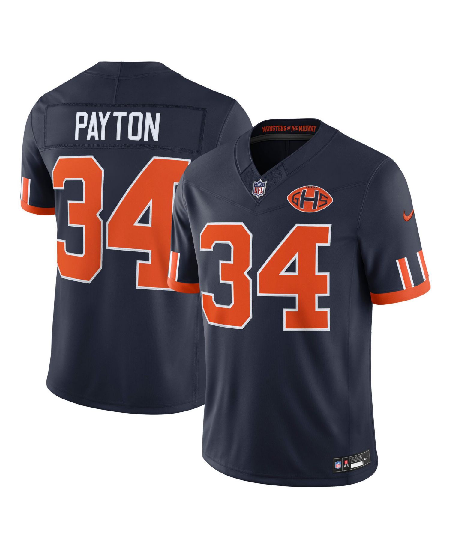 Men's Walter Payton Navy Chicago Bears 2026 Rivalries Collection Vapor F.U.S.E Stitched Limited Jersey