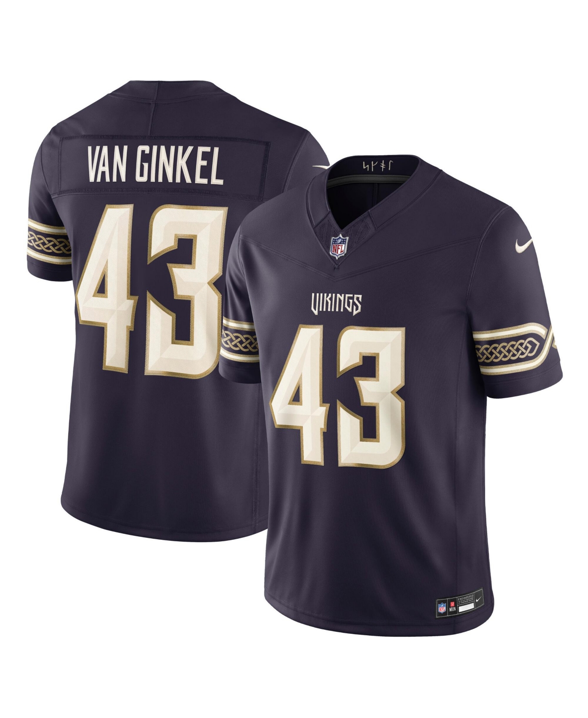 Nike Men's Andrew Van Ginkel Purple Minnesota Vikings 2026 Rivalries Collection Vapor F.u.s.e Stitched Limited Jersey
