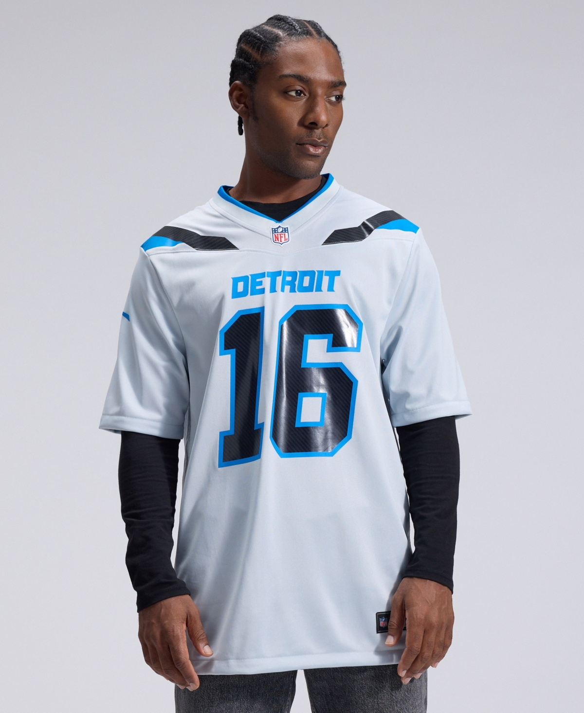 Nike Men's Jared Goff Silver Detroit Lions 2026 Rivalries Collection Game Jersey