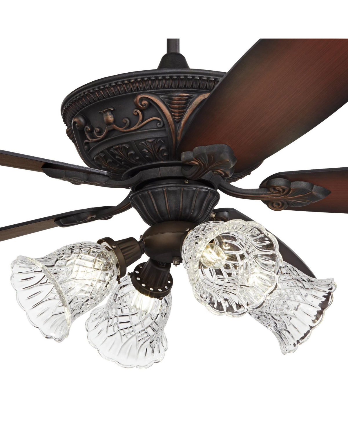 Casa Vieja 60" Montego Industrial Rustic Indoor Ceiling Fan Led Light Oil Rubbed Teak Clear Glass for Living Kitchen Home