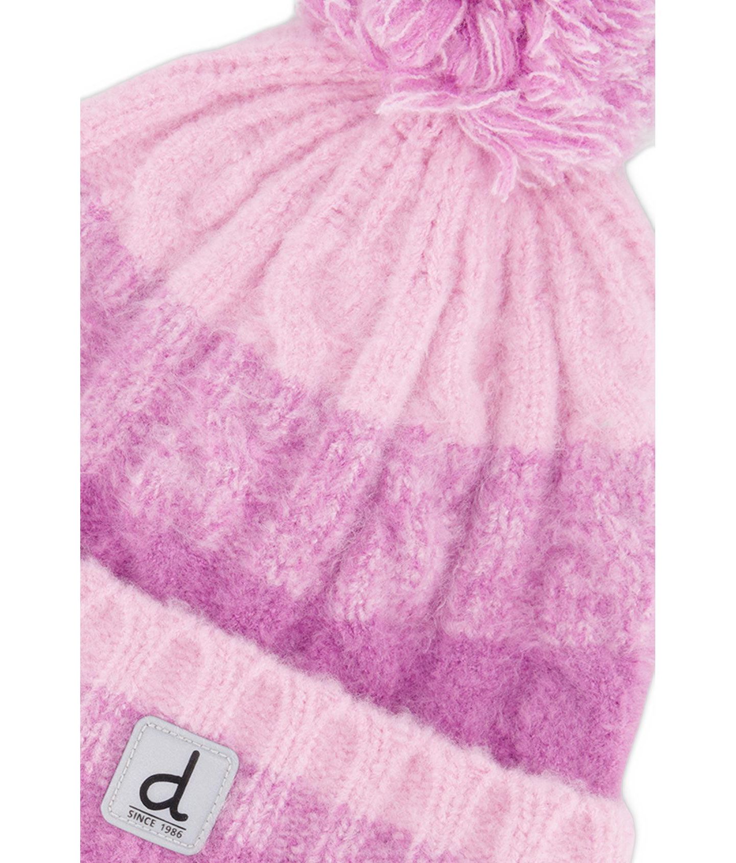 Шапка Deux par Deux Fleece-Lined Cable-Knit Pompom Beanie для девочек, цвет: Фиолетовый — фото 4