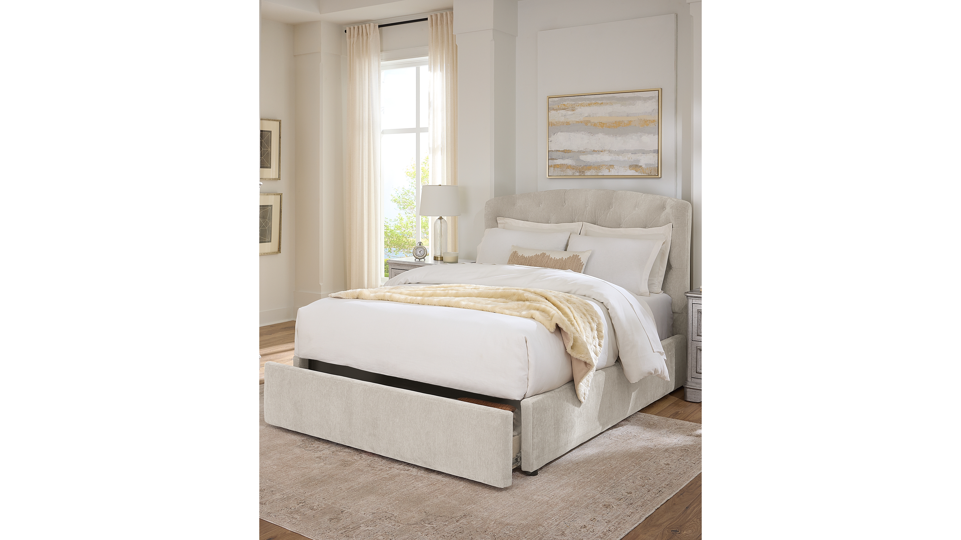 Margaux King Upholstered Button-Tufted Storage Bed, Created for Macy's