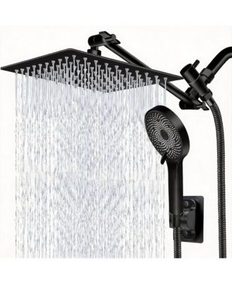 10" Rain Shower Head With Handheld Spray Extension Arm Hose Set