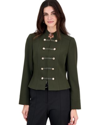 Women's Cropped Military-Collar Jacket