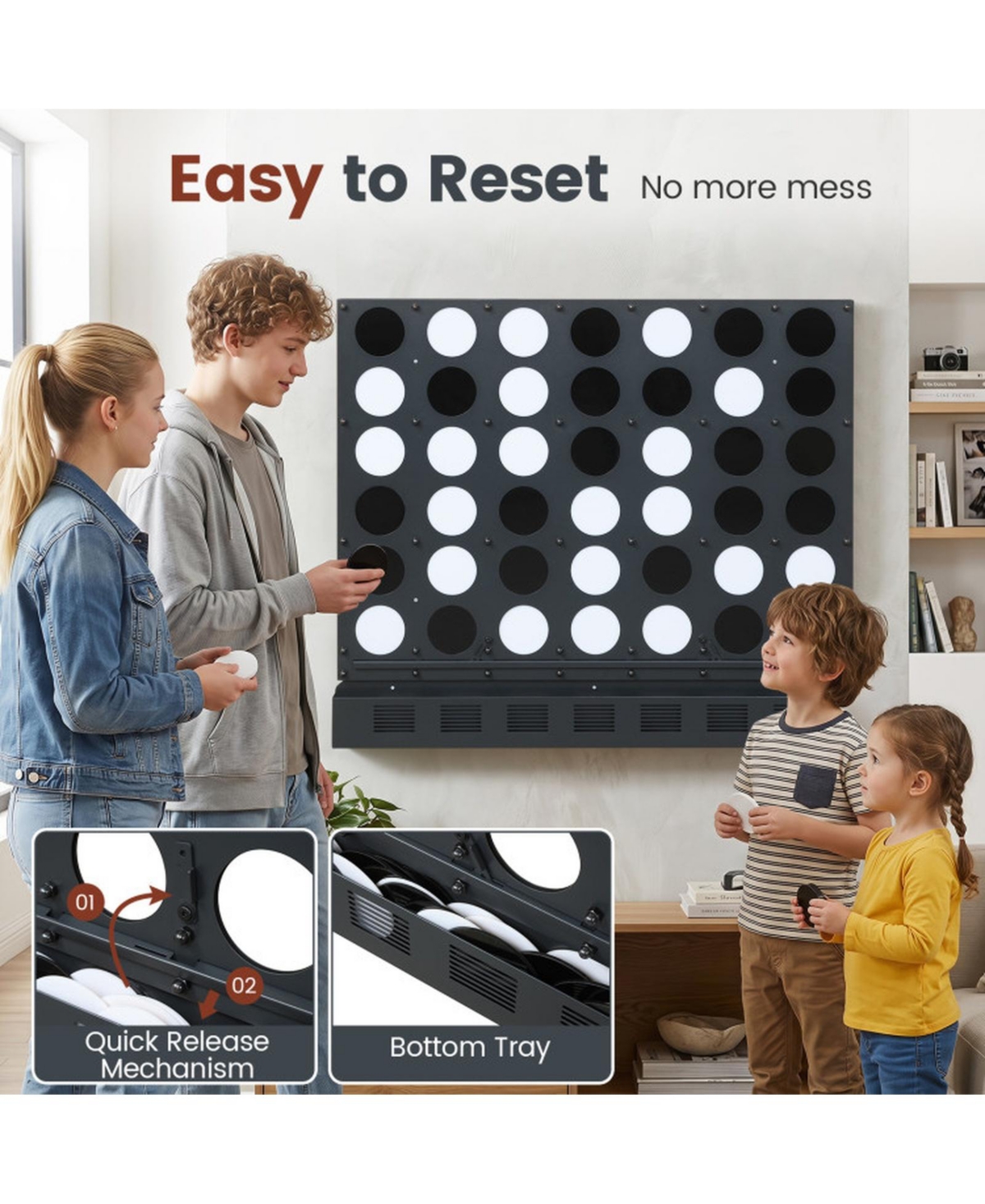 Sugift Wall-Mounted Jumbo 4-in-a-Row Board Game, Ages 6+