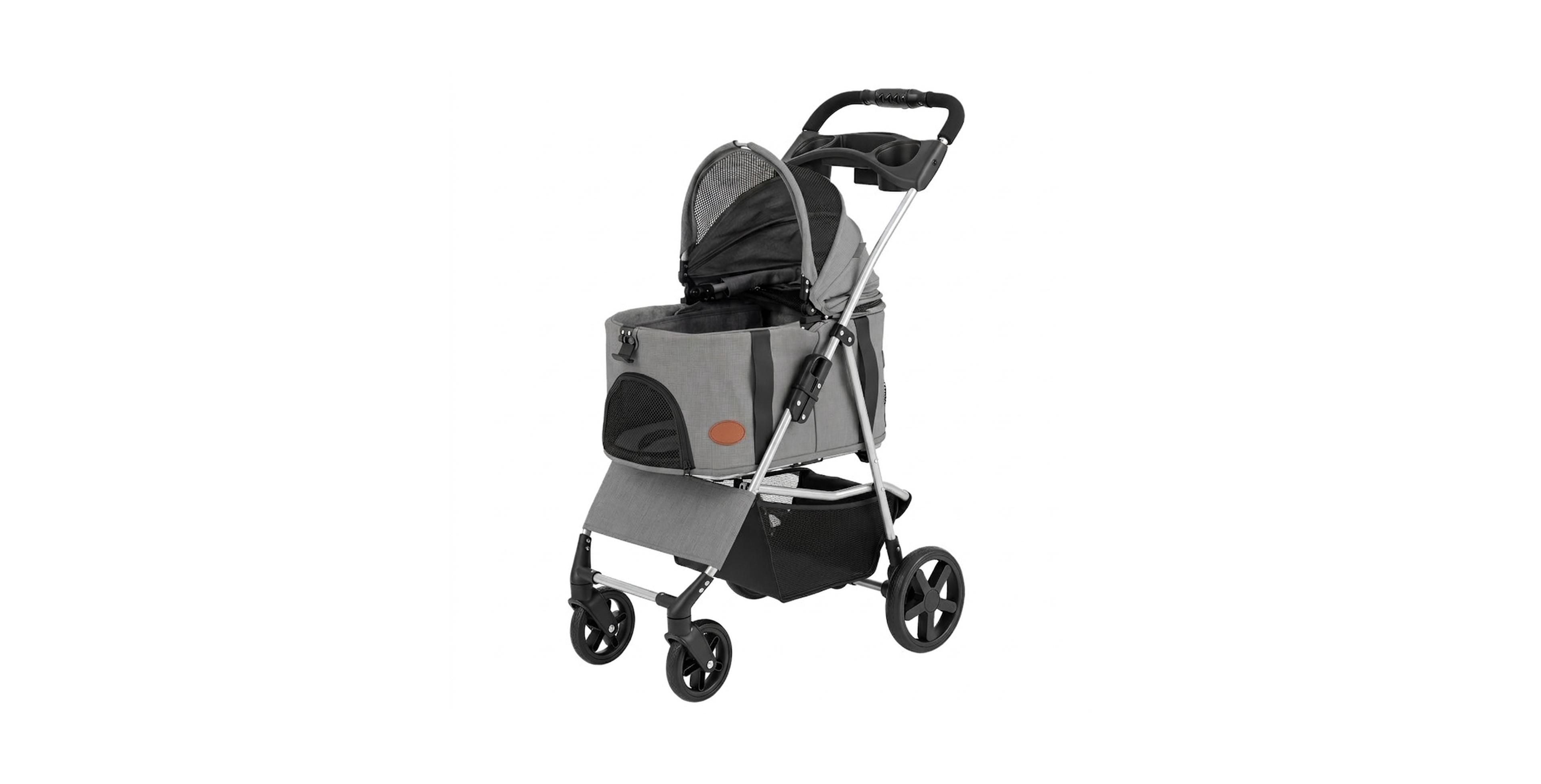 Hongge Compact 3-in-1 Pet Stroller Featuring a Detachable Carrier