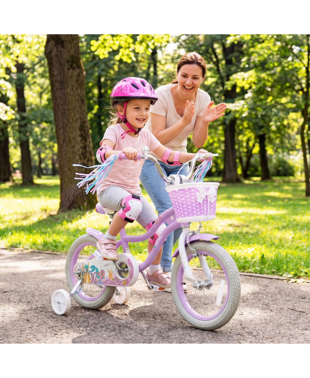 Hongge 14-Inch Kids Bike with Training Wheels and Pneumatic Tyres, 110 lb Capacity, Ages 3-5