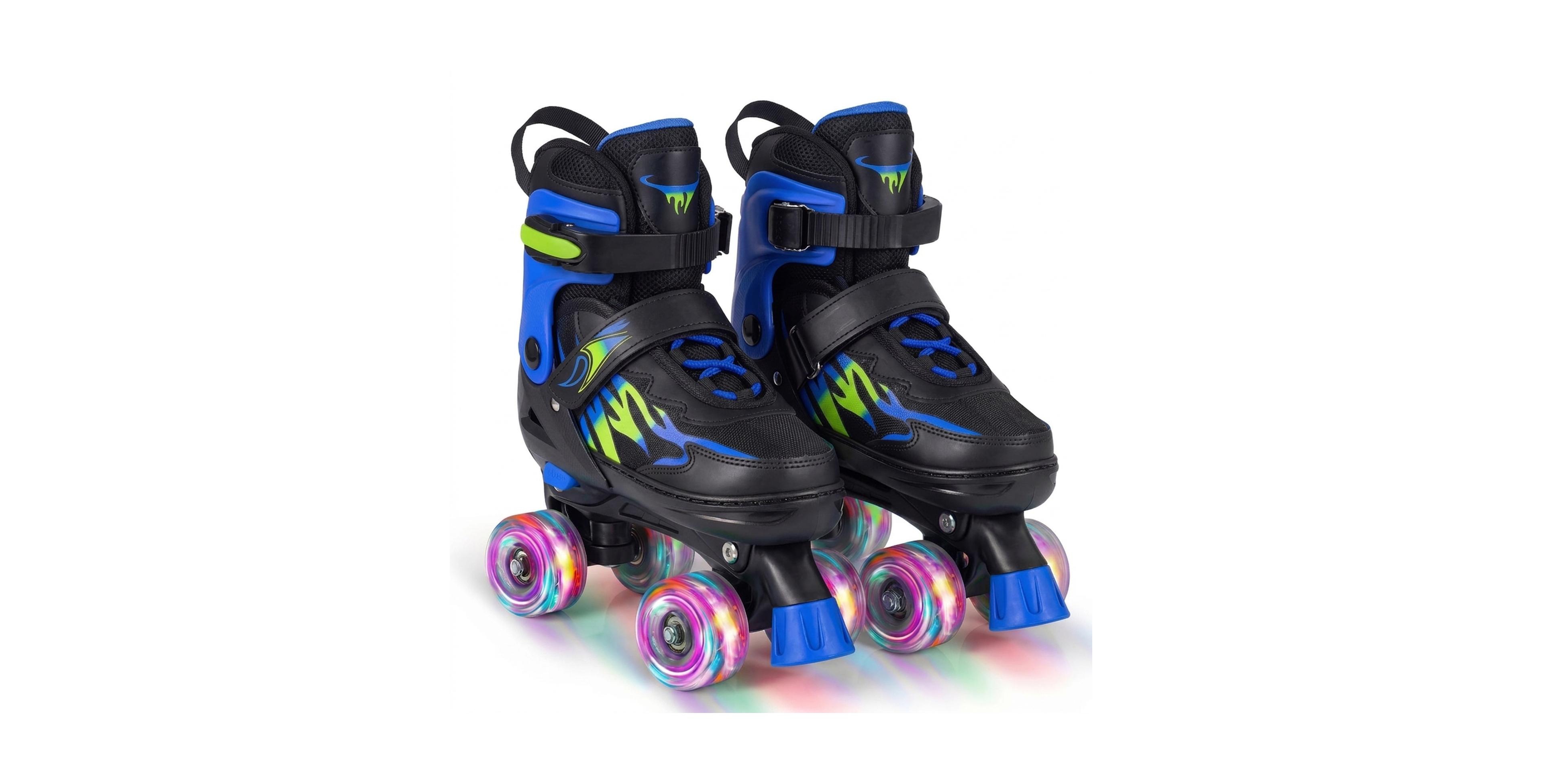 Hongge Adjustable Light-Up Wheels Quad Skates, Ages 7-9
