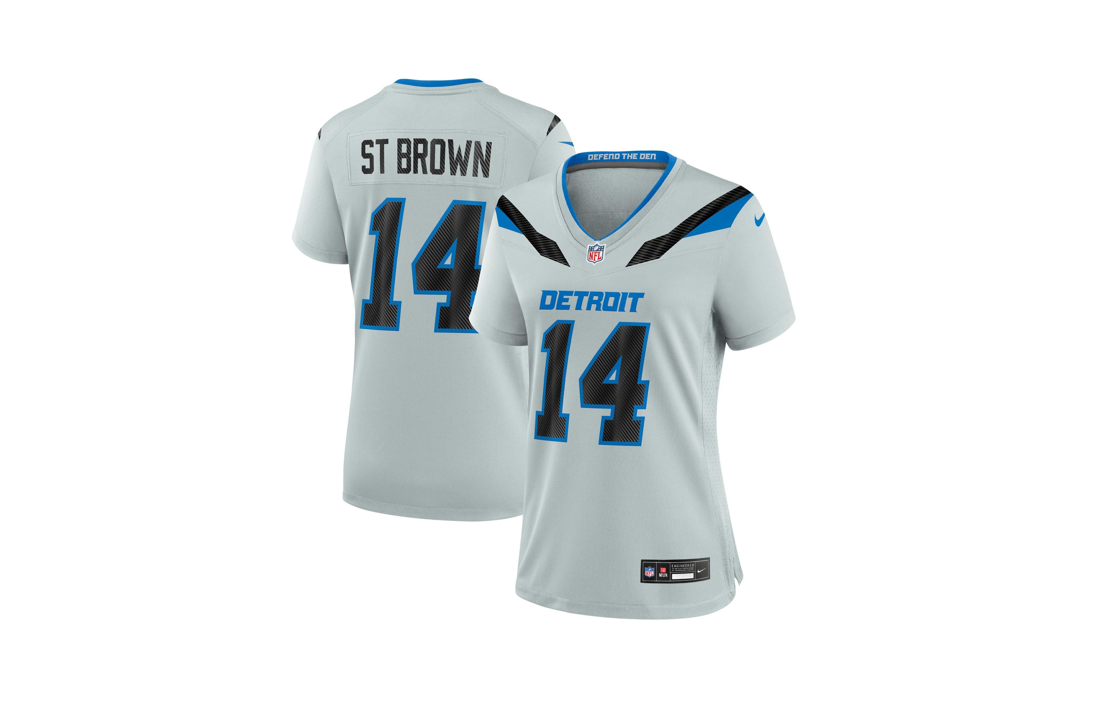 Nike Women's Amon-Ra St. Brown Silver Detroit Lions 2026 Rivalries Collection Game Jersey