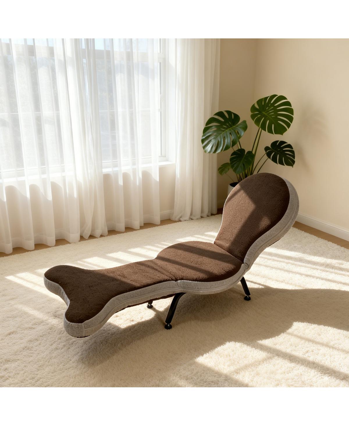 Streamdale Foldable Ergonomic Teddy Velvet Lazy Sofa Chair