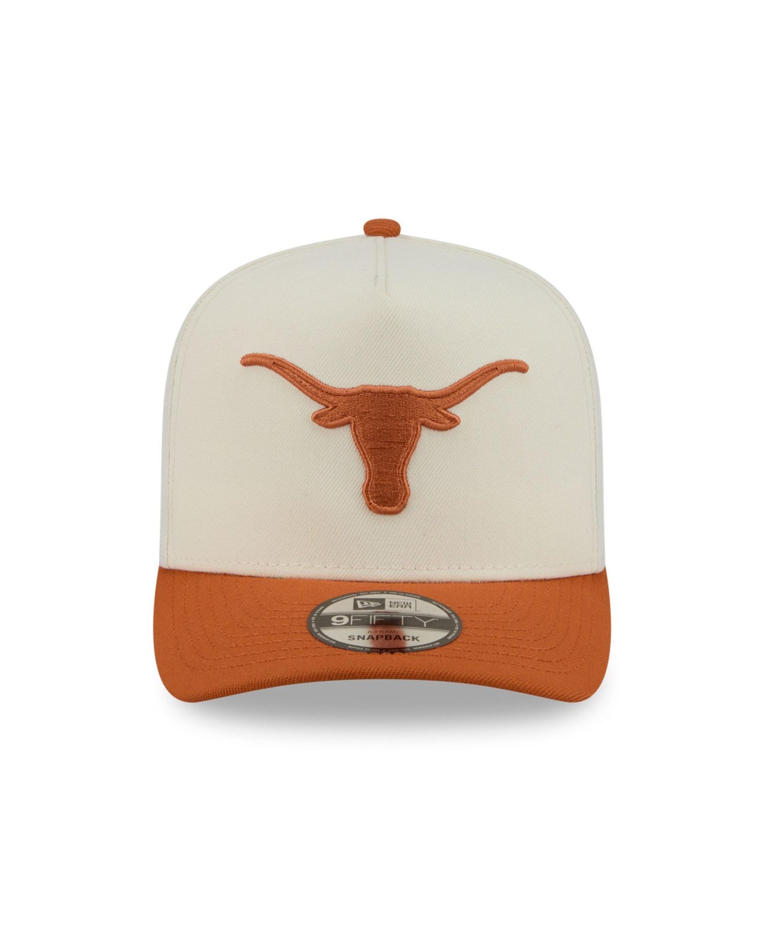 Men's and Women's White/Texas Orange Texas Longhorns A-Frame 9FIFTY Snapback Hat