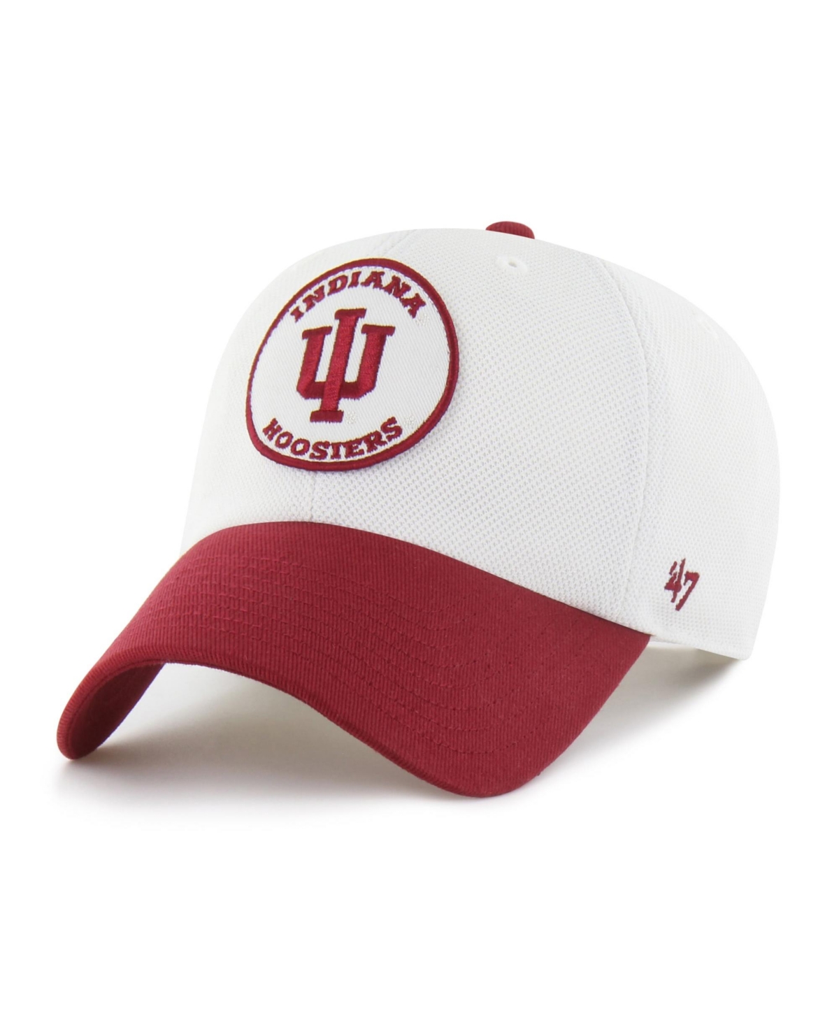'47 Brand Men's and Women's White/Crimson Indiana Hoosiers Pique Patch Clean Up Adjustable Hat