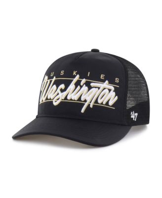 Men's and Women's '47 Black Washington Huskies brrr&deg; Condor Mesh Hitch Adjustable Hat