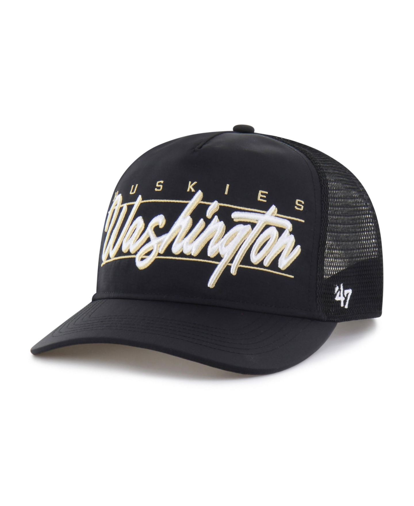Кепка '47 Brand Black Washington Huskies brrr° Condor Mesh Hitch Adjustable Hat — фото 1