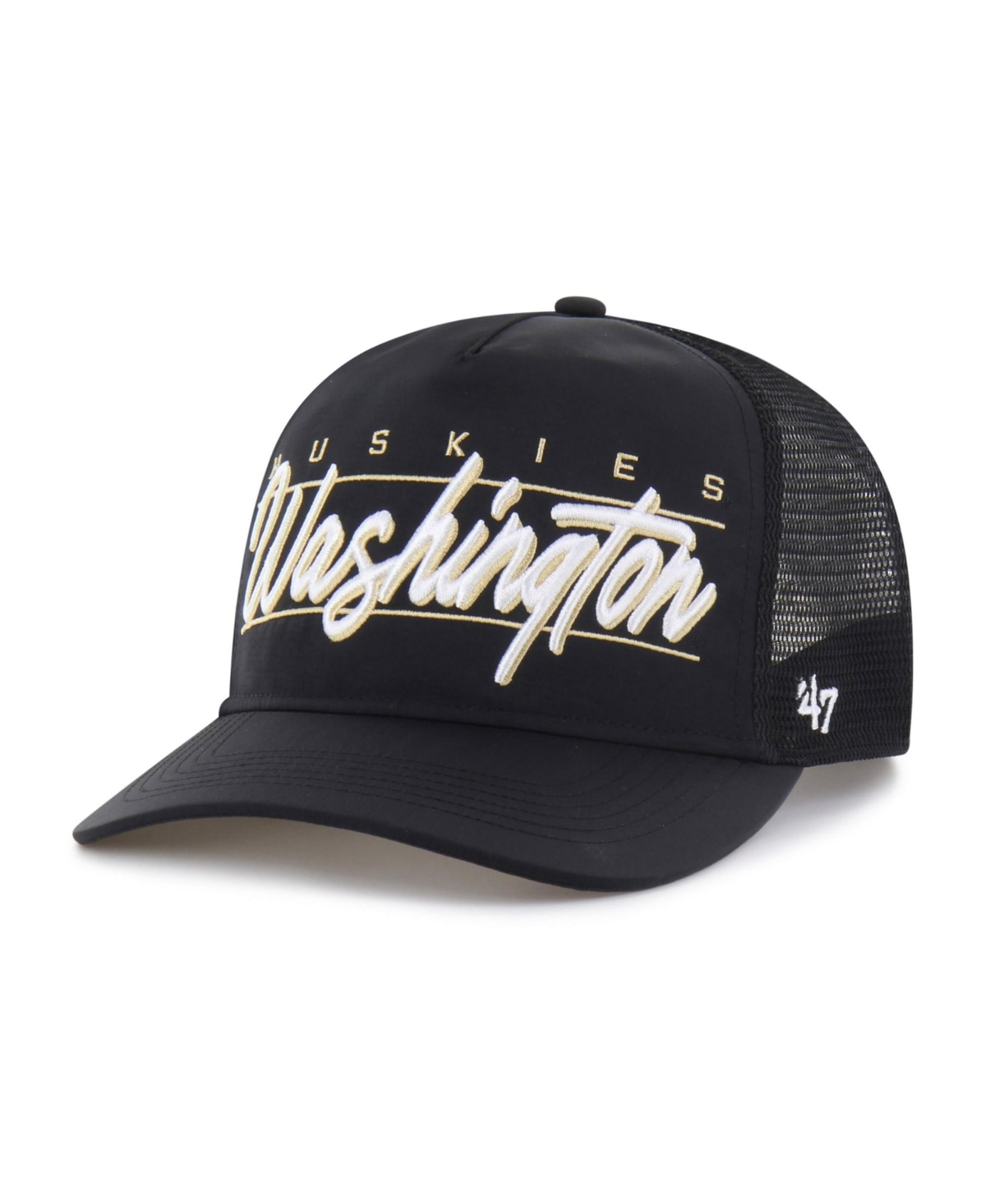 '47 Brand Men's and Women's Black Washington Huskies brrr° Condor Mesh Hitch Adjustable Hat - Black