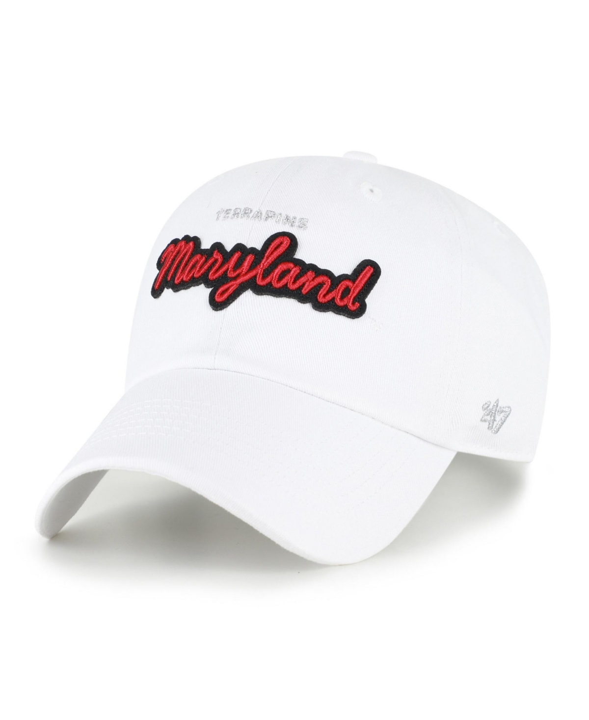 '47 Brand Women's White Maryland Terrapins Trendy Script Clean Up Adjustable Hat - White
