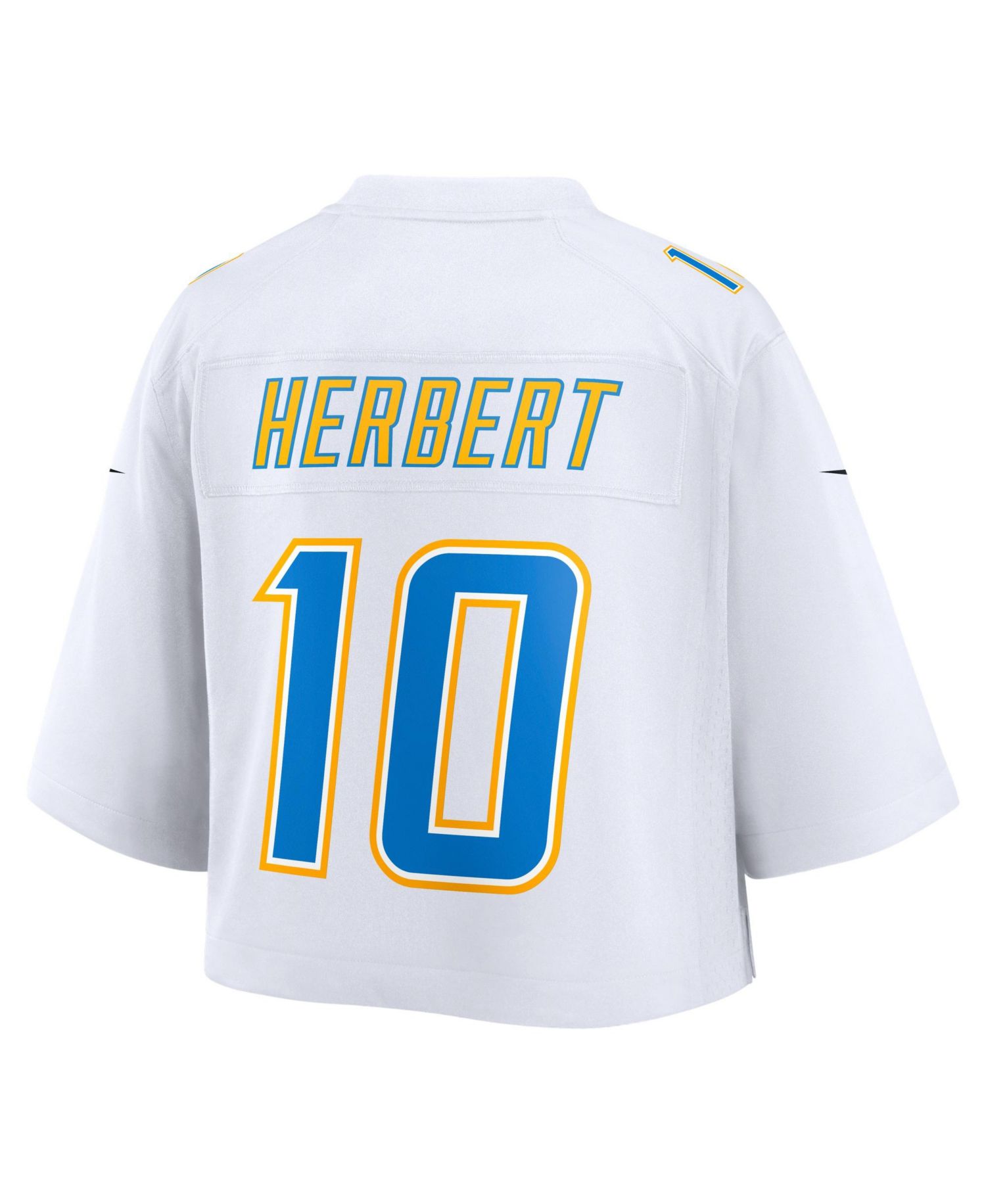 Women's Justin Herbert White Los Angeles Chargers Cropped Fashion Game Jersey