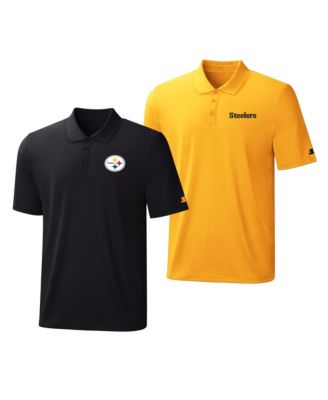 Men's Black/Gold Pittsburgh Steelers Two-Pack Logo Polo Set