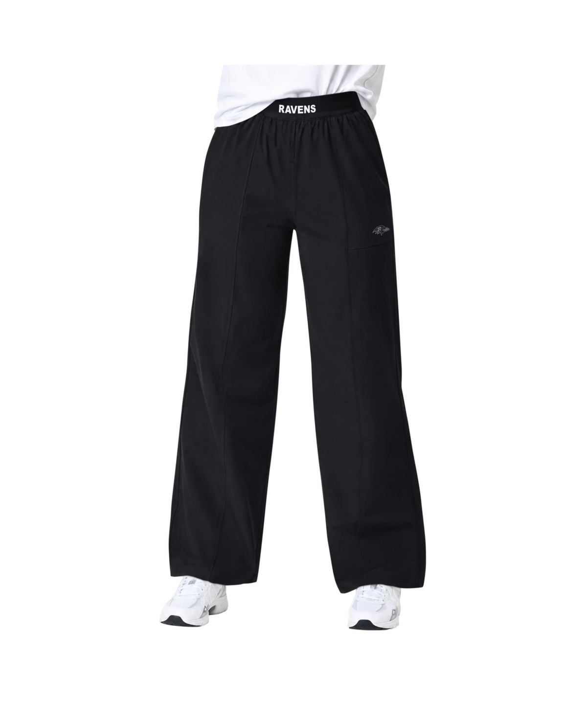 Starter Women's Black Baltimore Ravens Athleisure Wide-leg Trousers