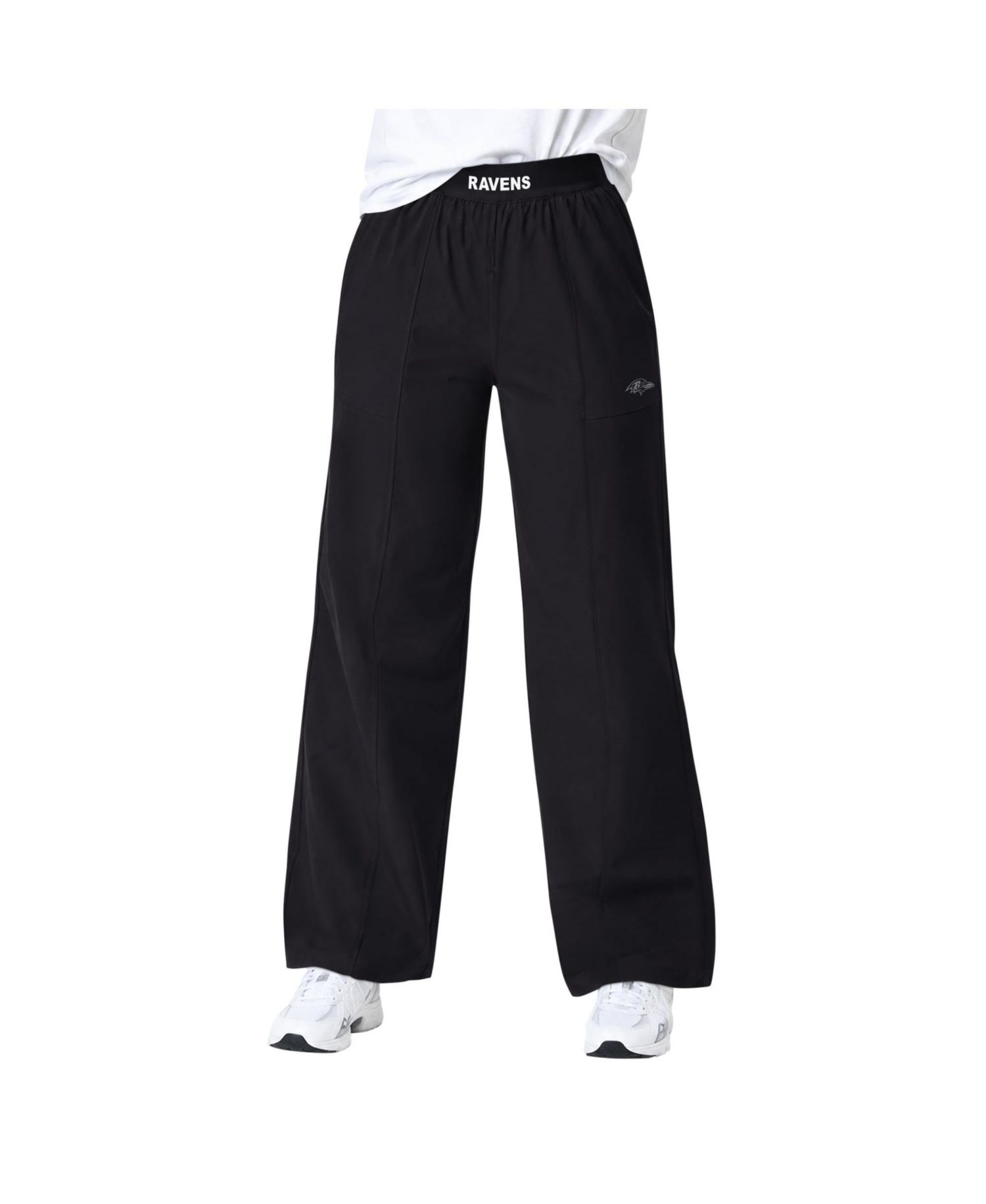 Women's Black Baltimore Ravens Athleisure Wide-Leg Trousers