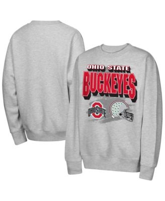 Big Boys and Girls  Heather Gray Ohio State Buckeyes Wild Card Fleece Sweatshirt