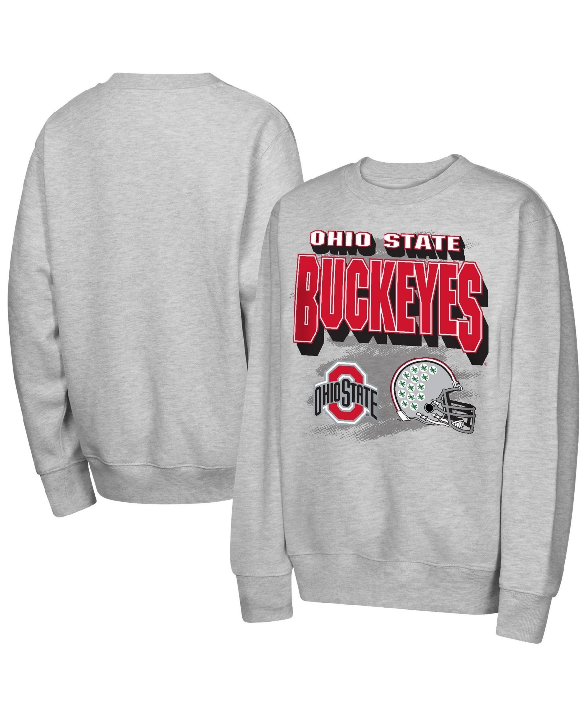 Outerstuff Kids' Big Boys And Girls Heather Gray Ohio State Buckeyes Wild Card Fleece Sweatshirt