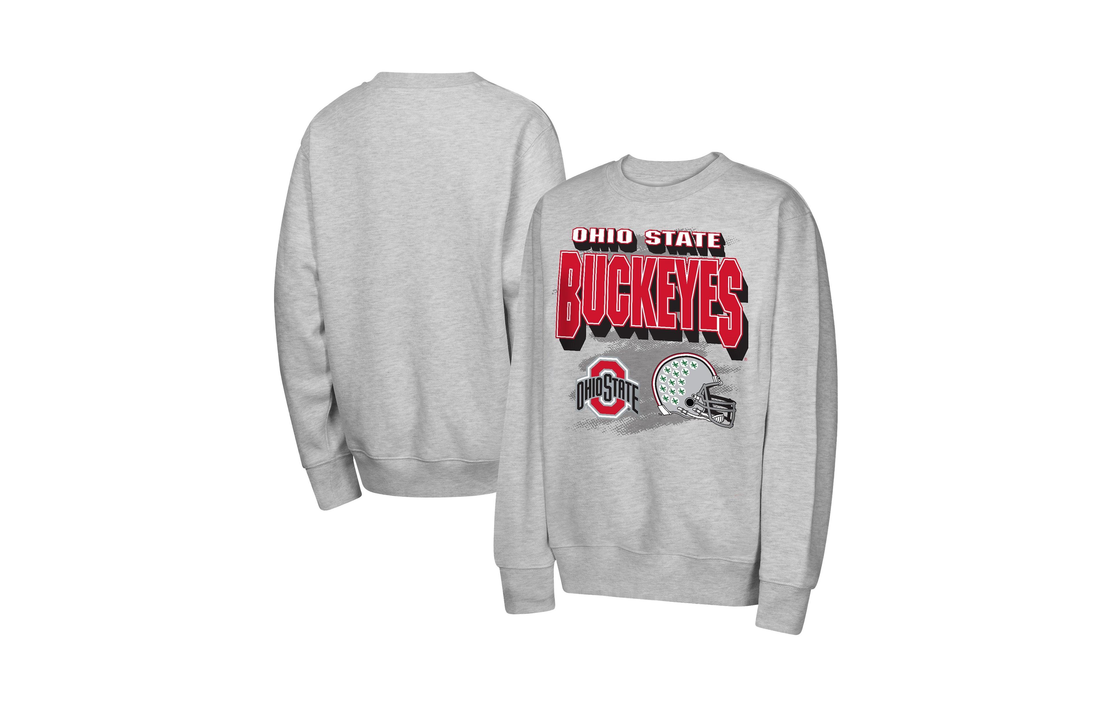Outerstuff Big Boys and Girls Heather Gray Ohio State Buckeyes Wild Card Fleece Sweatshirt