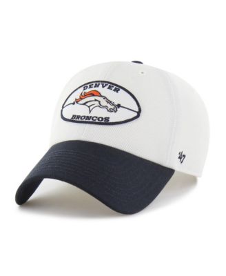 Men's Cream/Navy Denver Broncos Pique Patch Clean Up Adjustable Hat