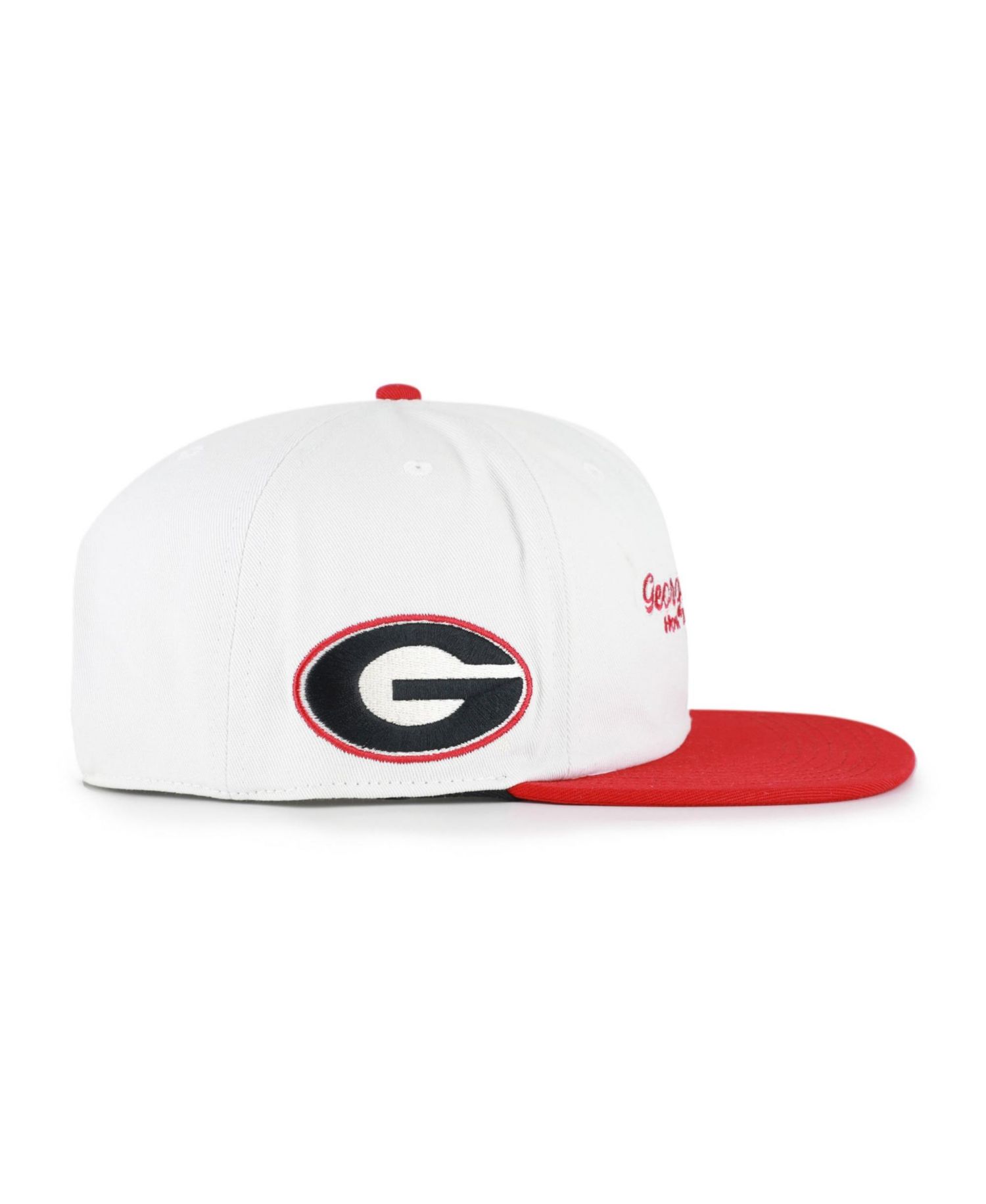 Men's '47 White/Red Georgia Bulldogs Script Stack Relaxed Captain Adjustable Hat
