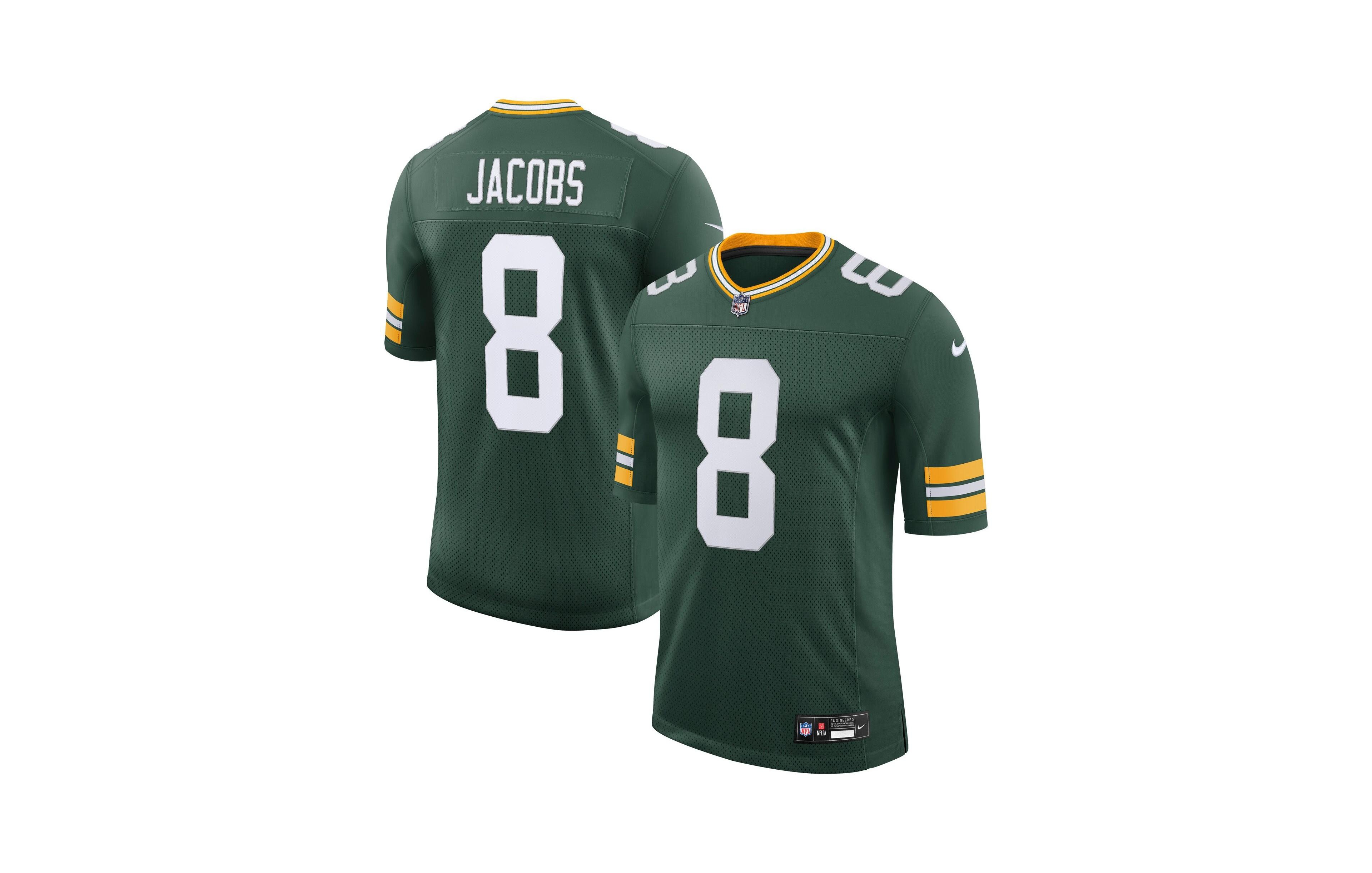 Nike Men's Josh Jacobs Green Bay Packers Vapor Untouchable Stitched Limited Jersey