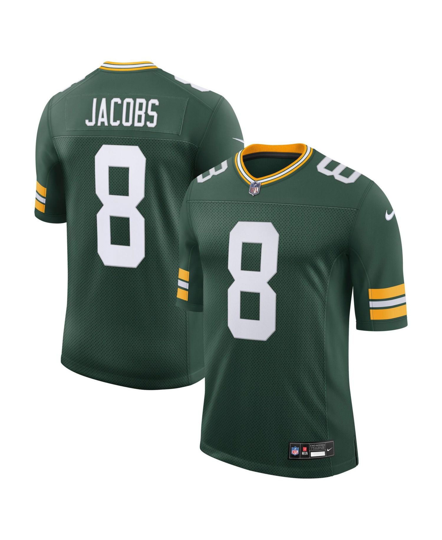 Men's Josh Jacobs Green Green Bay Packers Vapor Untouchable Stitched Limited Jersey