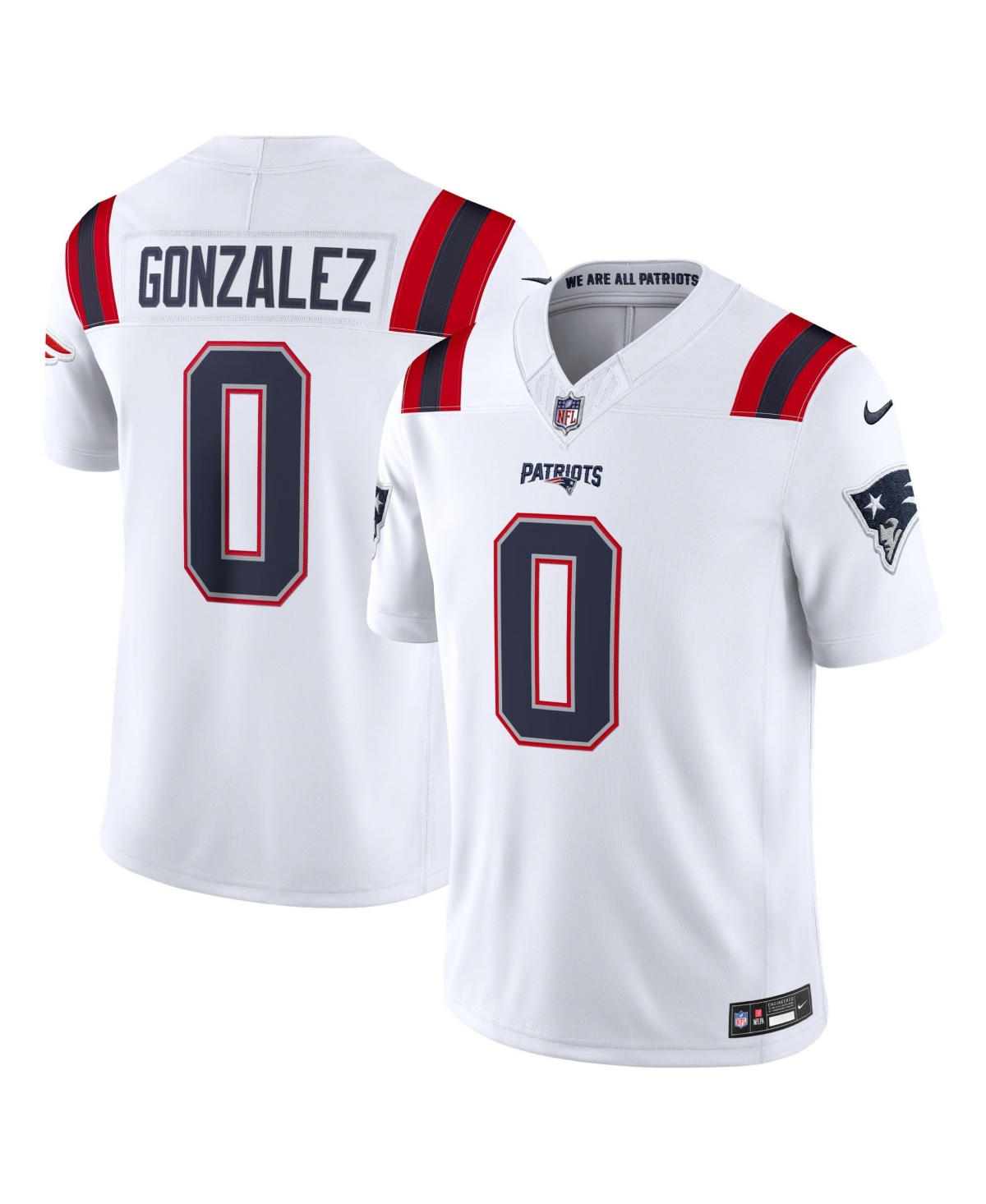 Nike Men's Christian Gonzalez White New England Patriots Vapor F.u.s.e. Stitched Limited Jersey