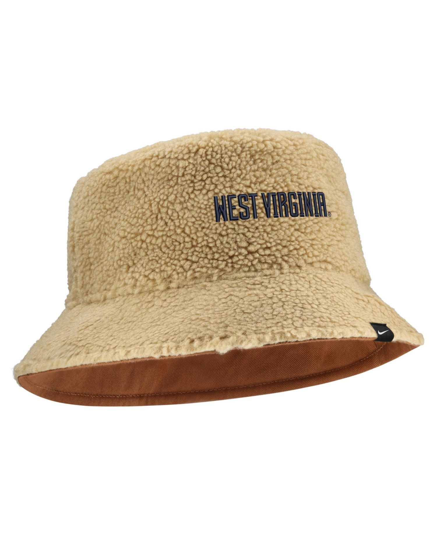 Men's and Women's Beige/Tan West Virginia Mountaineers Campus Prep Script Reversible Bucket Hat