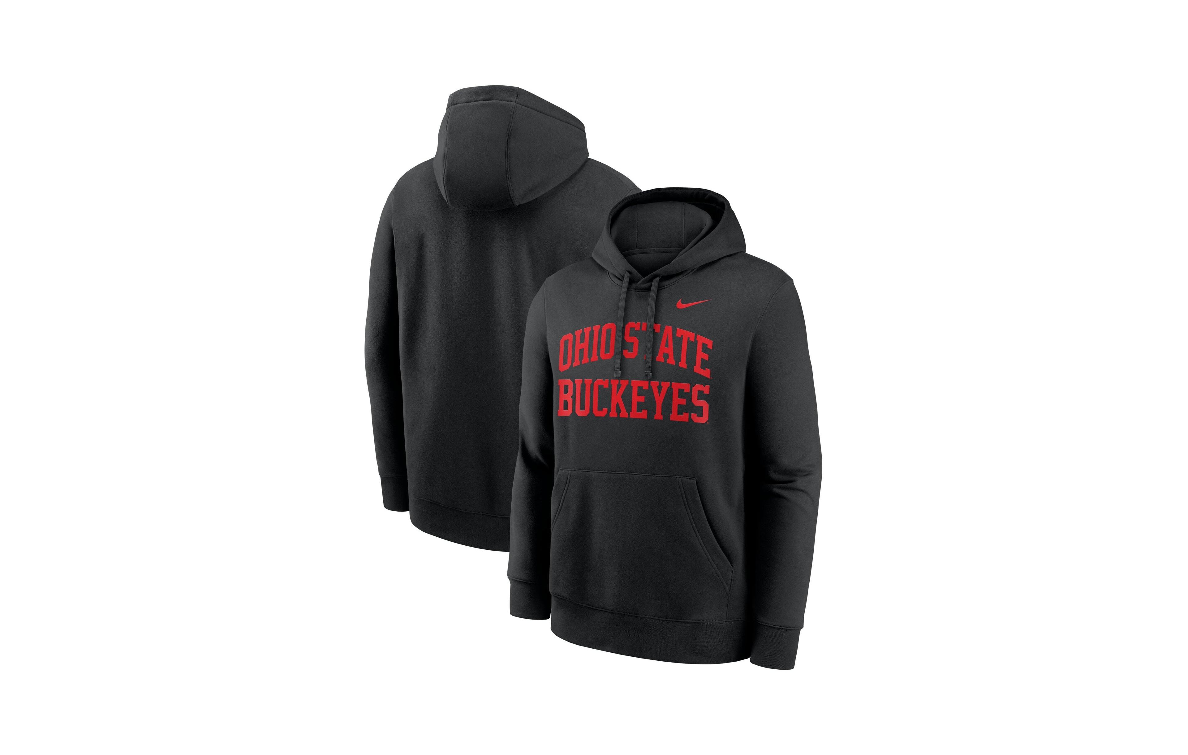 Nike Men's Black Ohio State Buckeyes Primetime Arched Club Fleece Pullover Hoodie