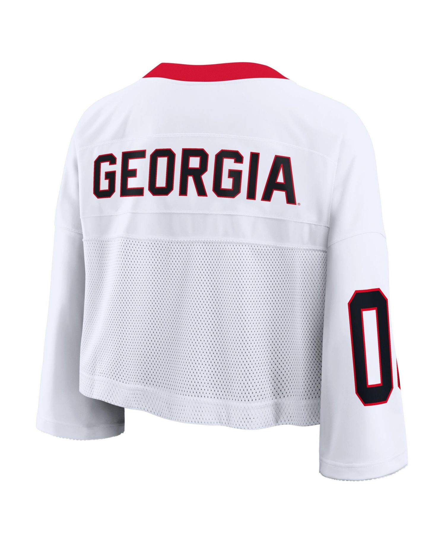 Women's White Georgia Bulldogs Oversized Logo Cropped Fashion Jersey