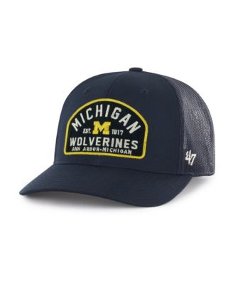 Men's '47  Navy Michigan Wolverines Leland Trucker Adjustable Hat