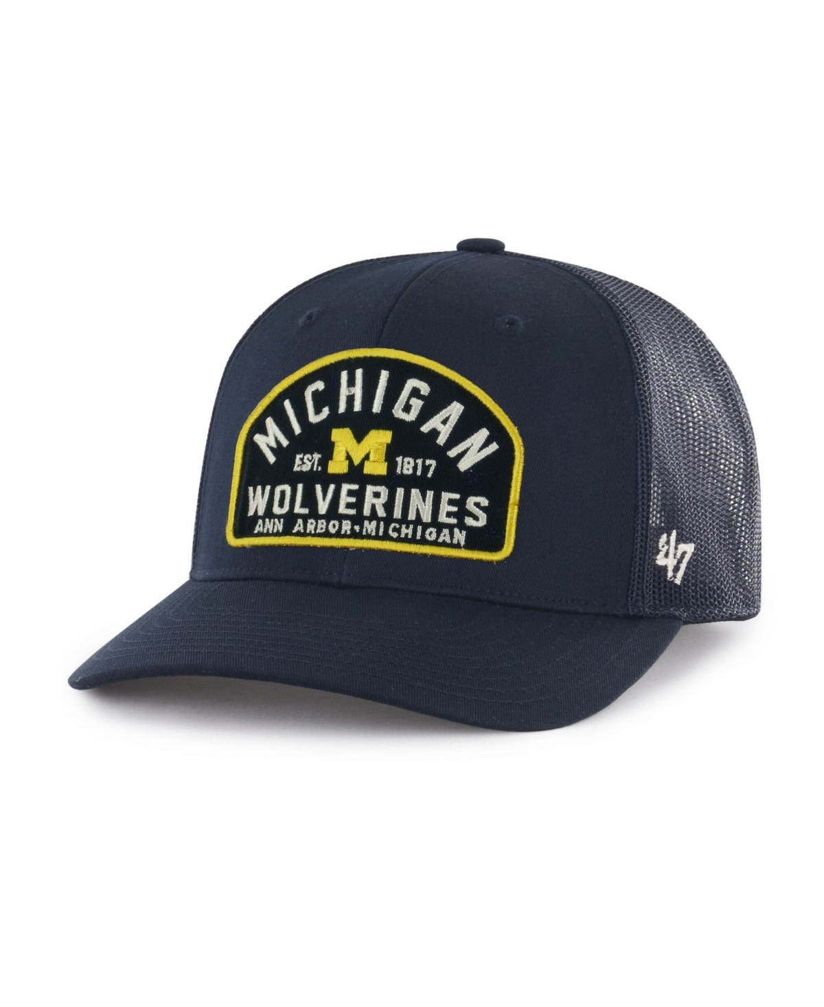 '47 Brand Men's Navy Michigan Wolverines Leland Trucker Adjustable Hat