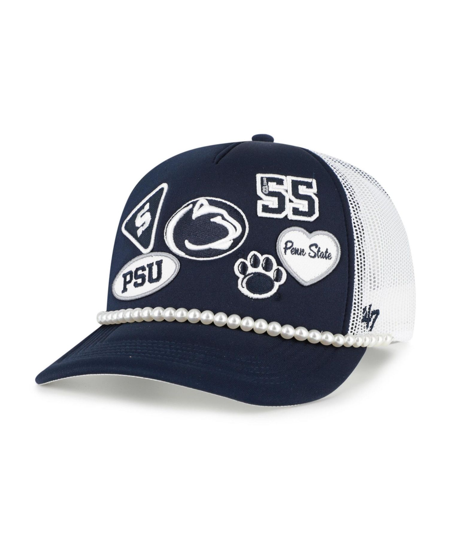 Men's '47 Navy/White Penn State Nittany Lions Rally On Hitch Adjustable Hat