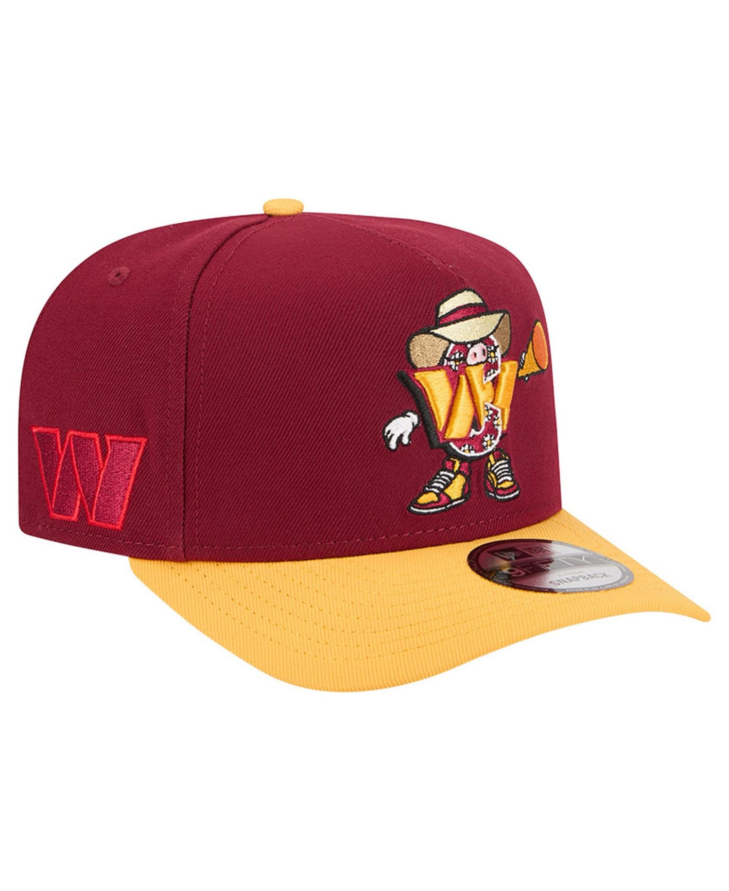 Men's Burgundy/Gold Washington Commanders Cartoon A-Frame 9FIFTY Snapback